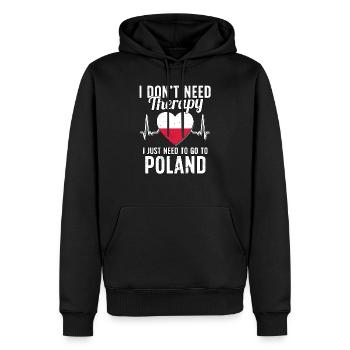 Poland flag I Polish Souvenirs - Männer Premium Bio Hoodie - Schwarz - Vorne - Nico (187cm)
