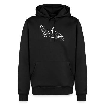 Tortues - Sweat à capuche Premium bio Homme - noir - Devant - Nico (187cm)