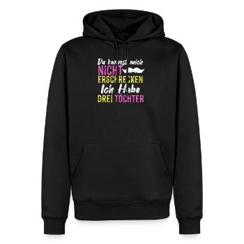 Vater von drei Töchtern Papa Tochter Vatertag - Männer Premium Bio Hoodie - Schwarz - Vorne - Nico (187cm)