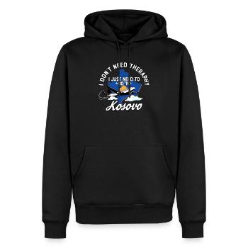 Kosovo flag I Kosovan Souvenirs - Sweat à capuche Premium bio Homme - noir - Devant - Nico (187cm)