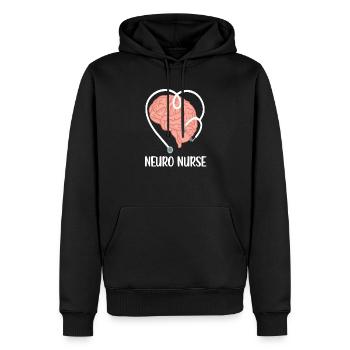 Infirmière en neurologie neuro-infirmière - Sweat à capuche Premium bio Homme - noir - Devant - Nico (187cm)