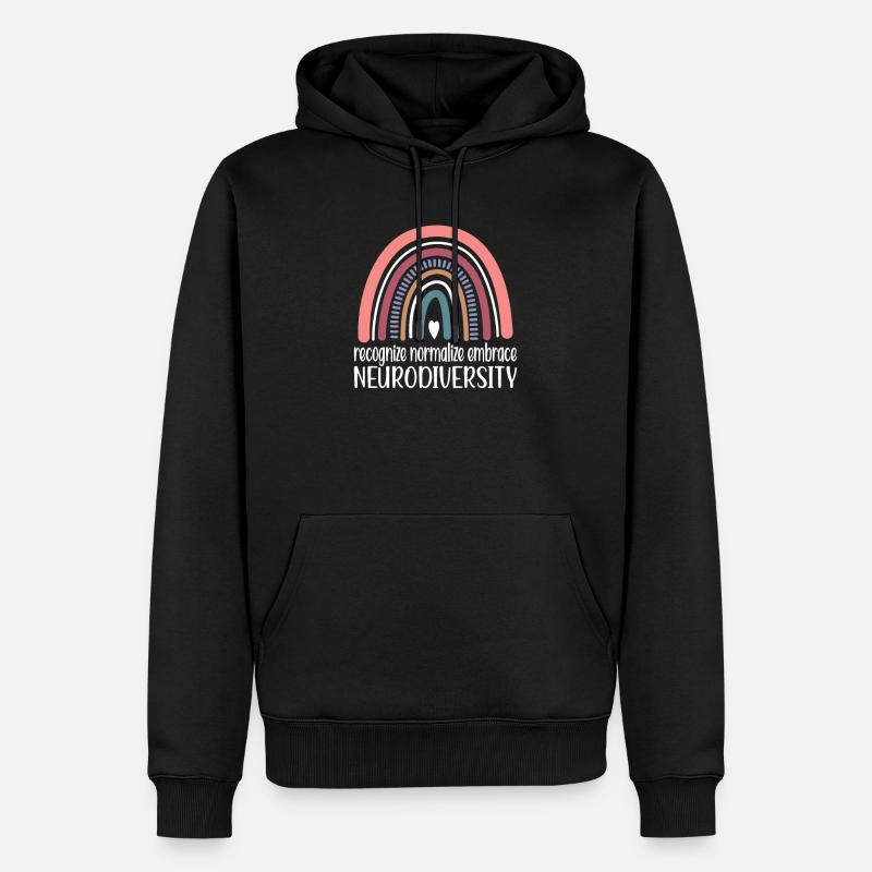 Neurodiversité Autisme TDAH Neurodiversité TSA - Sweat à capuche Premium bio Homme - noir