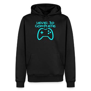 30 anniversaire Niveau 30 Complete - Sweat à capuche Premium bio Homme - noir - Devant - Nico (187cm)