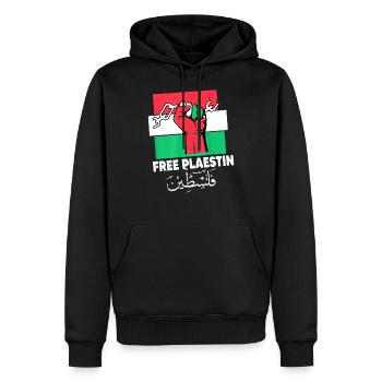 Palestine Liberté libre Liberté Gaza - Sweat à capuche Premium bio Homme - noir - Devant - Nico (187cm)