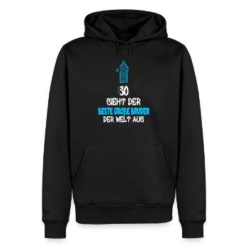 Bruder Großer Kleiner Mittlerer outfit Spruch - Männer Premium Bio Hoodie - Schwarz - Vorne - Nico (187cm)