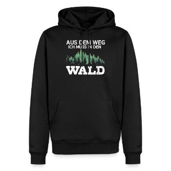 Aus Dem Weg Ich Muss In Den Wald Naturliebhaber - Männer Premium Bio Hoodie - Schwarz - Vorne - Nico (187cm)