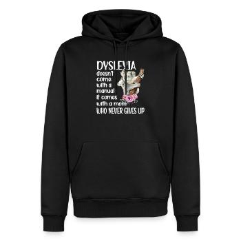 Dyslexie dyslexie dyslexie Dyslexie Dyslexie Dyseigne - Sweat à capuche Premium bio Homme - noir - Devant - Nico (187cm)