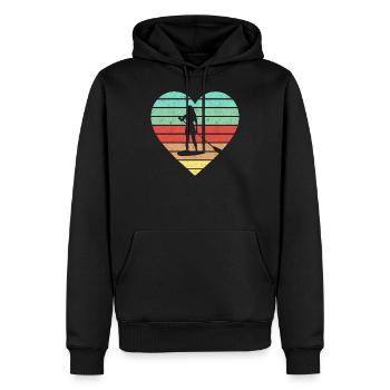Stand Up Paddling Heart Paddle Board Women - Men’s Premium Organic Hoodie - black - Front - Nico (187cm)