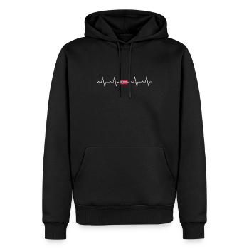 Norwegen Norweger Skandinavien Herzschlag - Männer Premium Bio Hoodie - Schwarz - Vorne - Nico (187cm)