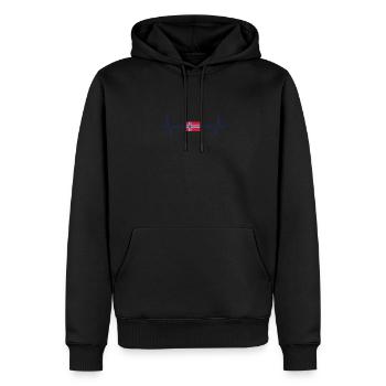 Norwegen Norweger Skandinavien Herzschlag - Männer Premium Bio Hoodie - Schwarz - Vorne - Nico (187cm)