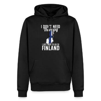 Finland flag I Finnish souvenirs - Men’s Premium Organic Hoodie - black - Front - Nico (187cm)