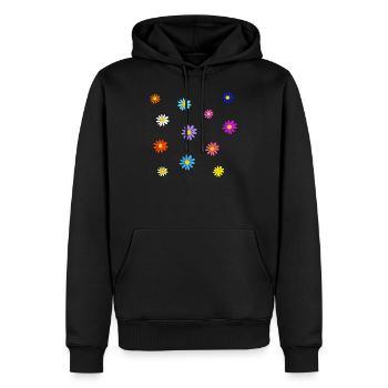 Bunte Blumenwiese - Männer Premium Bio Hoodie - Schwarz - Vorne - Nico (187cm)