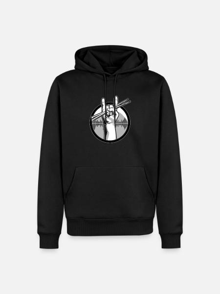 Schlagzeug Drumsticks - Männer Premium Bio Hoodie - Schwarz