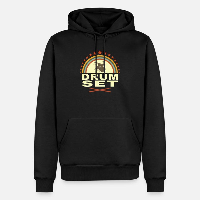 Schlagzeug Drum Set - Männer Premium Bio Hoodie - Schwarz