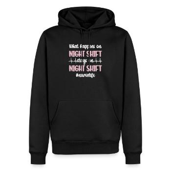 Infirmière de nuit - Sweat à capuche Premium bio Homme - noir - Devant - Nico (187cm)