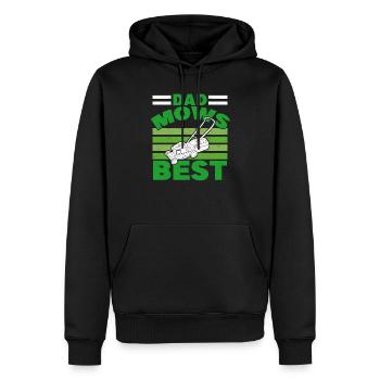 Papa Mows Best Lawnmower Grass Gardening Father - Sweat à capuche Premium bio Homme - noir - Devant - Nico (187cm)