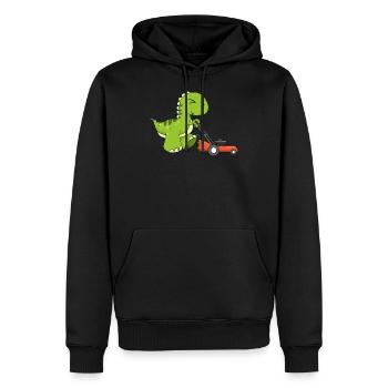 Lawn Protector Mower Dinosaur Gardener Dino Lawn - Sweat à capuche Premium bio Homme - noir - Devant - Nico (187cm)