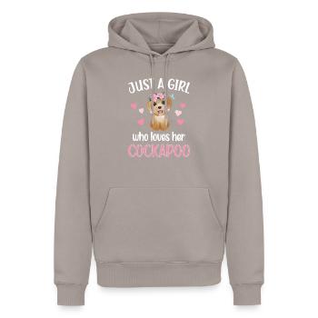 Cockapoo fille Cockapoo maman amoureux de chien - Sweat à capuche Premium bio Homme - taupe - Devant - Nico (187cm)