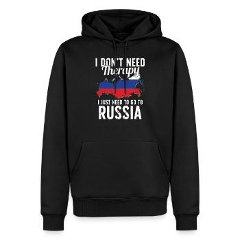 Russia flag I Russian Souvenirs - Sweat à capuche Premium bio Homme - noir - Devant - Nico (187cm)