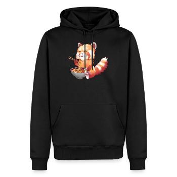 Red Panda Ramen - Men’s Premium Organic Hoodie - black - Front - Nico (187cm)