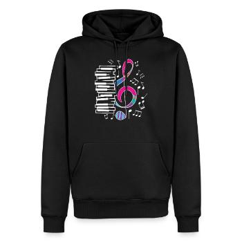 Pianist Piano Geschenk Musik Tastatur - Männer Premium Bio Hoodie - Schwarz - Vorne - Nico (187cm)