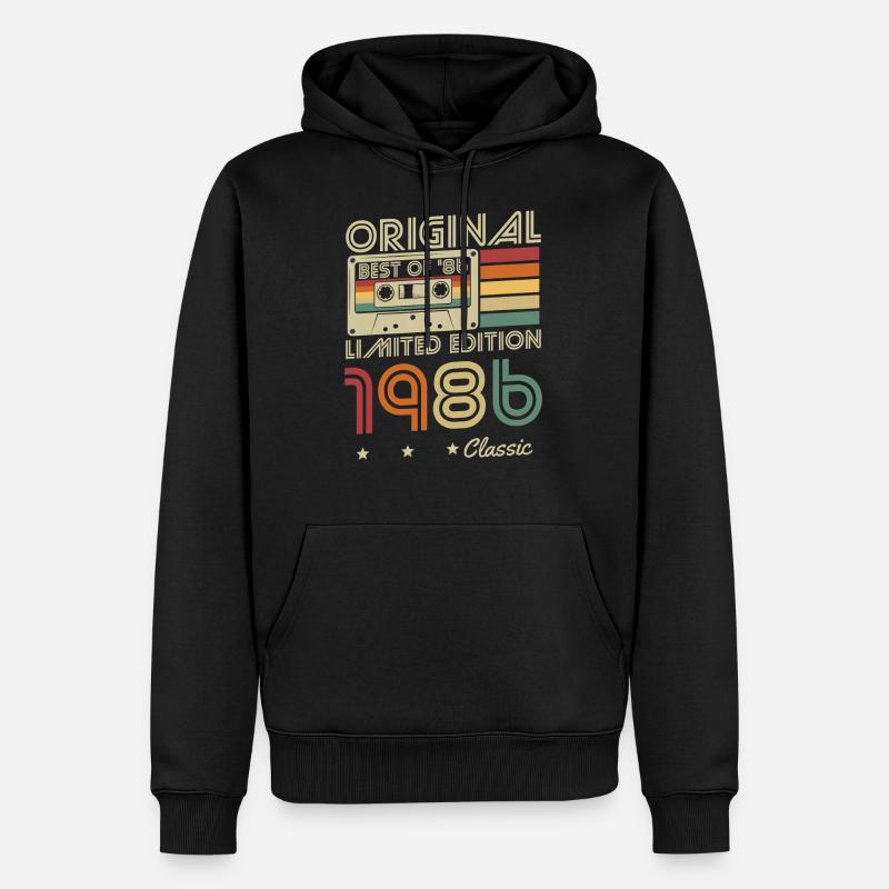 Original 1986 naissance naissance rétro anniversaire - Sweat à capuche Premium bio Homme - noir
