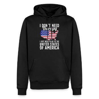 USA flag I American Souvenirs - Sweat à capuche Premium bio Homme - noir - Devant - Nico (187cm)
