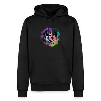 Dog Lover I Splash Art Miniature American Shepherd - Männer Premium Bio Hoodie - Schwarz - Vorne - Nico (187cm)