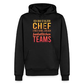 Ich bin stolzer Chef eines unglaublich - Männer Premium Bio Hoodie - Schwarz - Vorne - Nico (187cm)