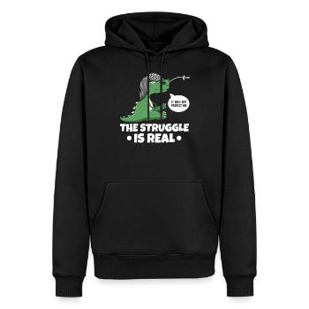 The Struggle Is Real Sword Fighting Fencer - Men’s Premium Organic Hoodie - black - Front - Nico (187cm)