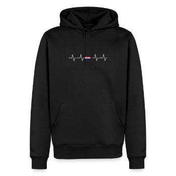 Croatie Drapeau croate Croate - Sweat à capuche Premium bio Homme - noir - Devant - Nico (187cm)