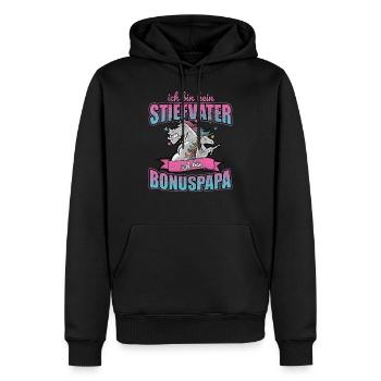 kein Stiefvater - Bonuspapa lustiger Spruch - Männer Premium Bio Hoodie - Schwarz - Vorne - Nico (187cm)