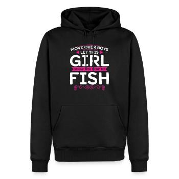 Move Over Boys Let This Girl Show You How To Fish - Männer Premium Bio Hoodie - Schwarz - Vorne - Nico (187cm)