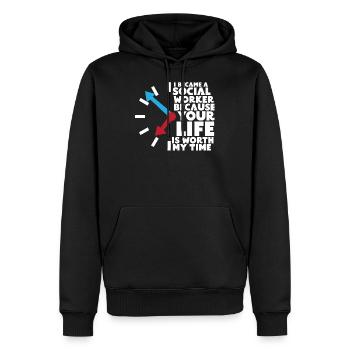 Social worker Social work Social work - Men’s Premium Organic Hoodie - black - Front - Nico (187cm)