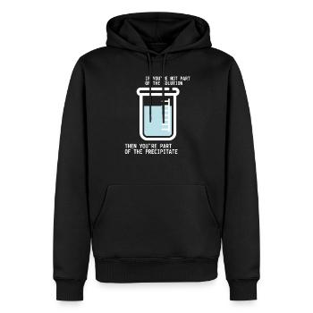 Solution chimiste chimie cadeau science - Sweat à capuche Premium bio Homme - noir - Devant - Nico (187cm)