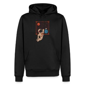 Weltraum Astronaut - Männer Premium Bio Hoodie - Schwarz - Vorne - Nico (187cm)