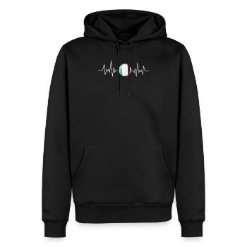 Italia 2021 Italie maillot de football Fan EKG - Sweat à capuche Premium bio Homme - noir - Devant - Nico (187cm)