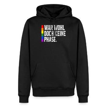 Rainbow Regenbogen Lesbe Pride LGBTQ Kleidung Mann - Männer Premium Bio Hoodie - Schwarz - Vorne - Nico (187cm)