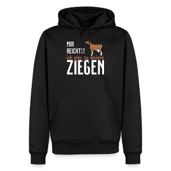 Mir reichts - ich gehe zu meinen Ziegen lustiger - Männer Premium Bio Hoodie - Schwarz - Vorne - Nico (187cm)
