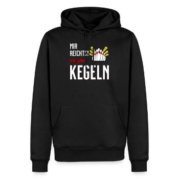 Mir reichts - ich gehe Kegeln lustiger Spruch - Männer Premium Bio Hoodie - Schwarz - Vorne - Nico (187cm)