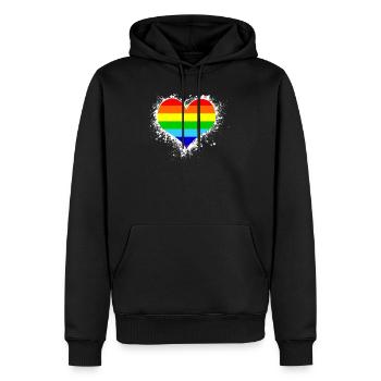 Rainbow Kleidung Regenbogen Mann Pride outfit - Männer Premium Bio Hoodie - Schwarz - Vorne - Nico (187cm)