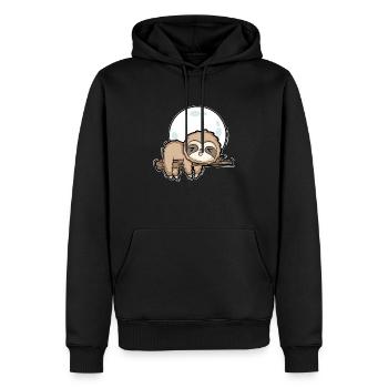 Faultier Baby Tier - Männer Premium Bio Hoodie - Schwarz - Vorne - Nico (187cm)
