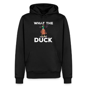 Ich mag Enten What the Duck Gelbe Enten - Männer Premium Bio Hoodie - Schwarz - Vorne - Nico (187cm)
