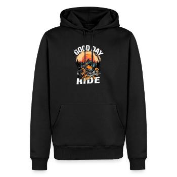 Motorcycle Rider Ride funny saying design - Men’s Premium Organic Hoodie - black - Front - Nico (187cm)