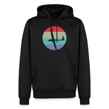 Planeurs Planeurs Planeurs - Sweat à capuche Premium bio Homme - noir - Devant - Nico (187cm)