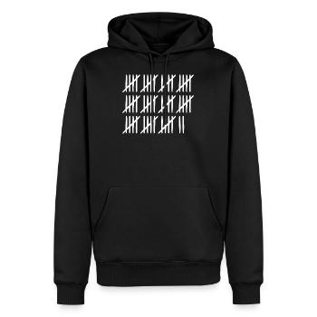 57. Geburtstag Strichliste 57 Jahre alt - Männer Premium Bio Hoodie - Schwarz - Vorne - Nico (187cm)