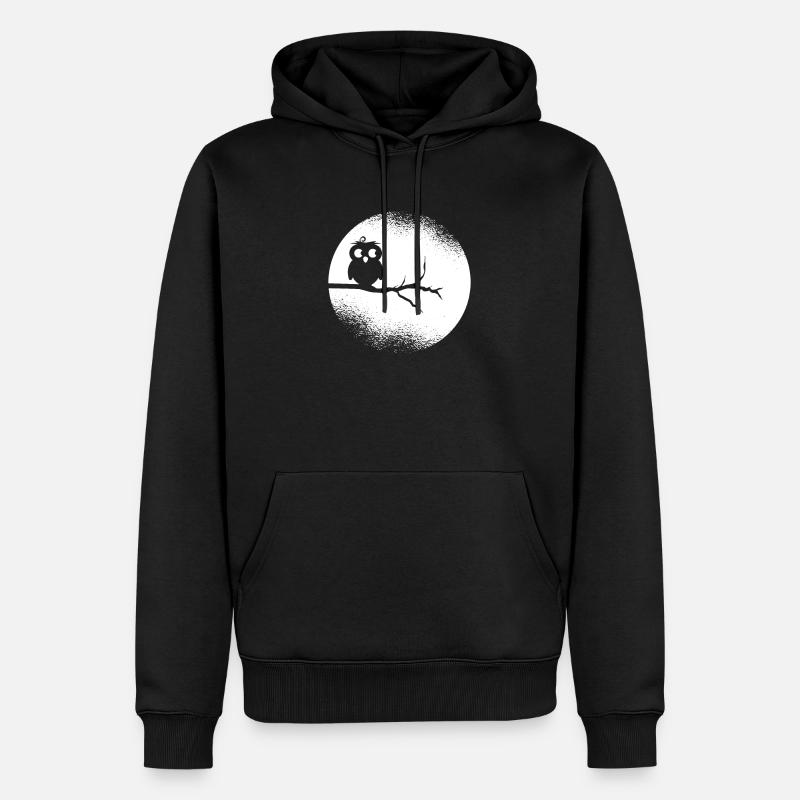 Eule Waldbewohner Eulen Vollmond - Männer Premium Bio Hoodie - Schwarz