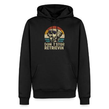 Golden Retriever chien rétro vintage silhouette - Sweat à capuche Premium bio Homme - noir - Devant - Nico (187cm)
