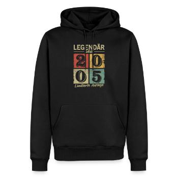 Legendär seit 2005 - Geburtsjahr 2005 vintage - Männer Premium Bio Hoodie - Schwarz - Vorne - Nico (187cm)