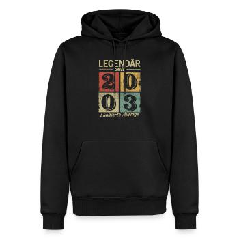 Legendär seit 2003 - Geburtsjahr 2003 vintage - Männer Premium Bio Hoodie - Schwarz - Vorne - Nico (187cm)